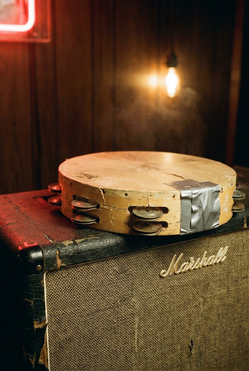 The tambourine. Taped. Again.